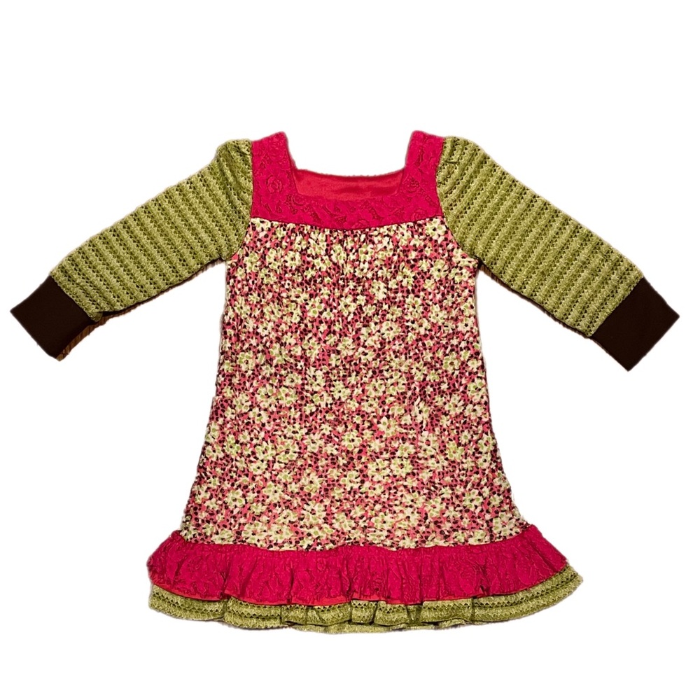 Rare Editions Girls Floral Patterned Dress 4T